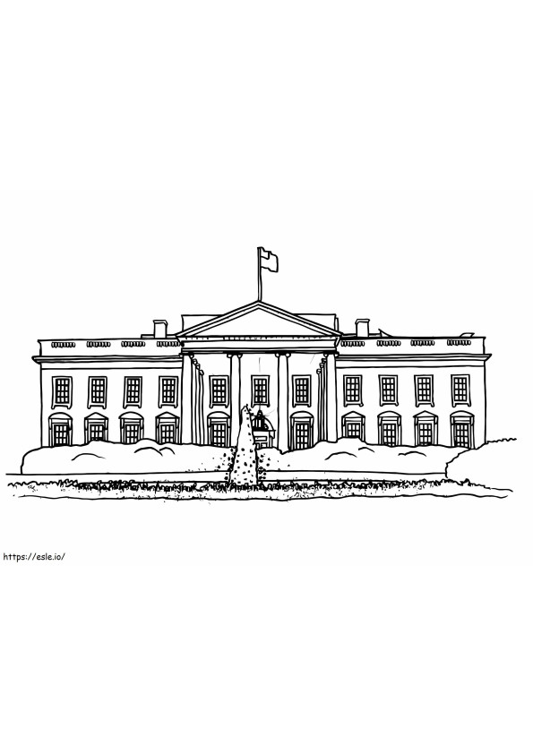 Coloriage Maison Blanche à imprimer à imprimer dessin