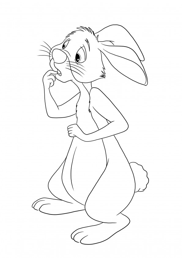 Rabbit from Winnie the Pooh cartoon for free coloring and easy downloading page