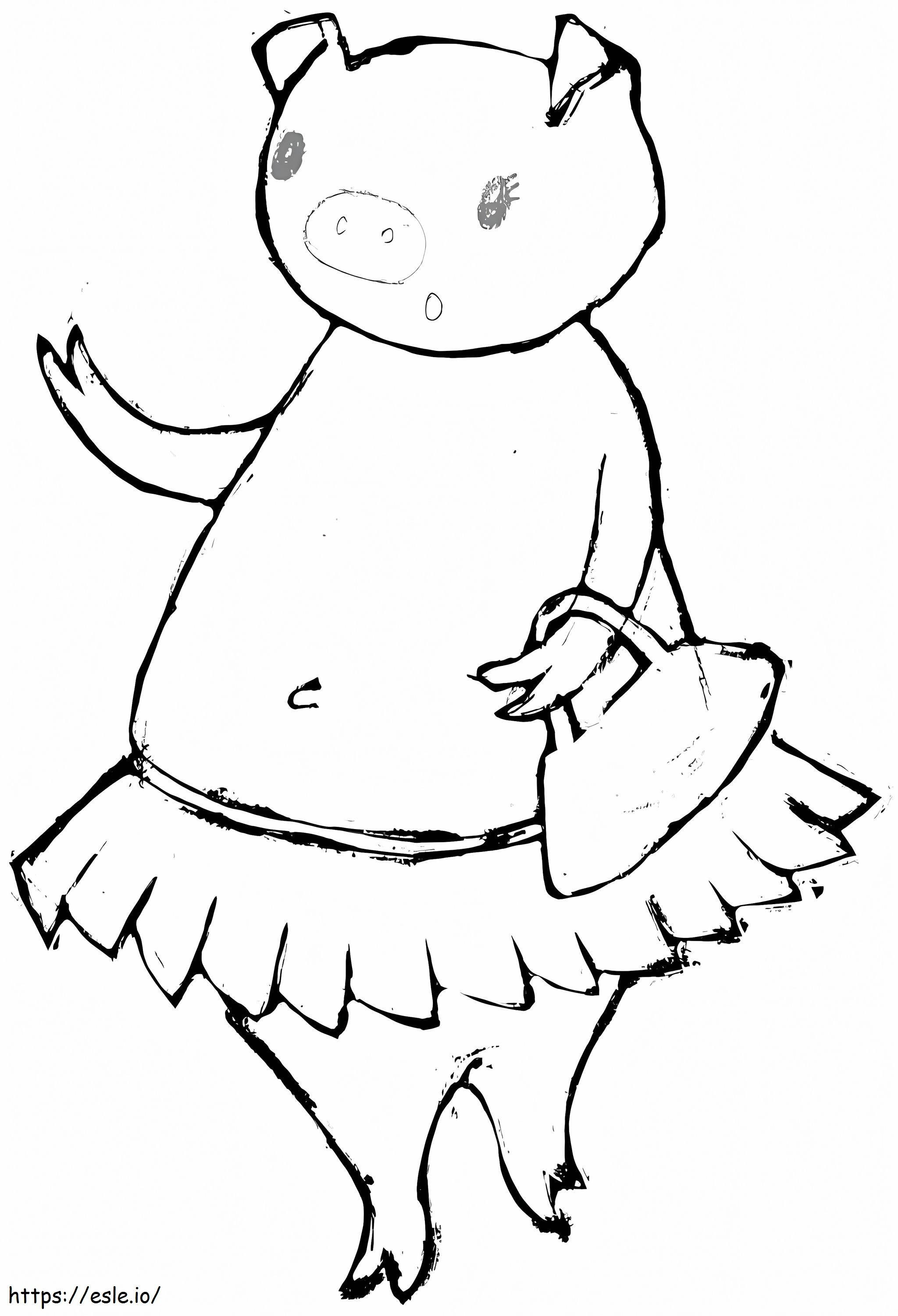Animated Pig coloring page