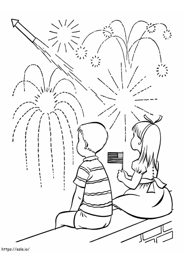 Feuerwerk im Kinderlook ausmalbilder