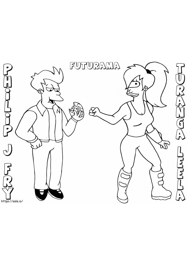 Fry und Leela aus Futurama ausmalbilder