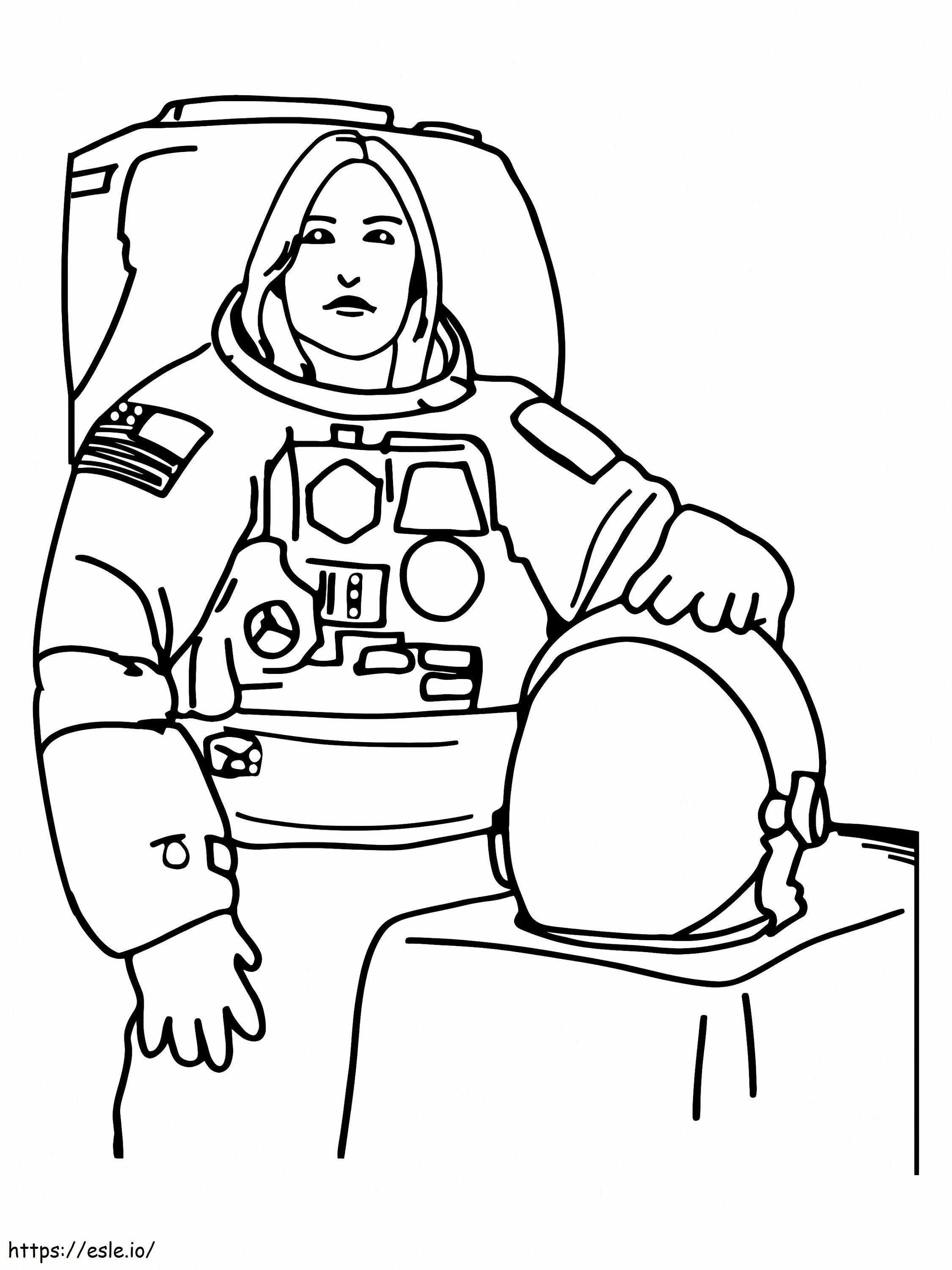 NASAの女性宇宙飛行士 ぬりえ - 塗り絵