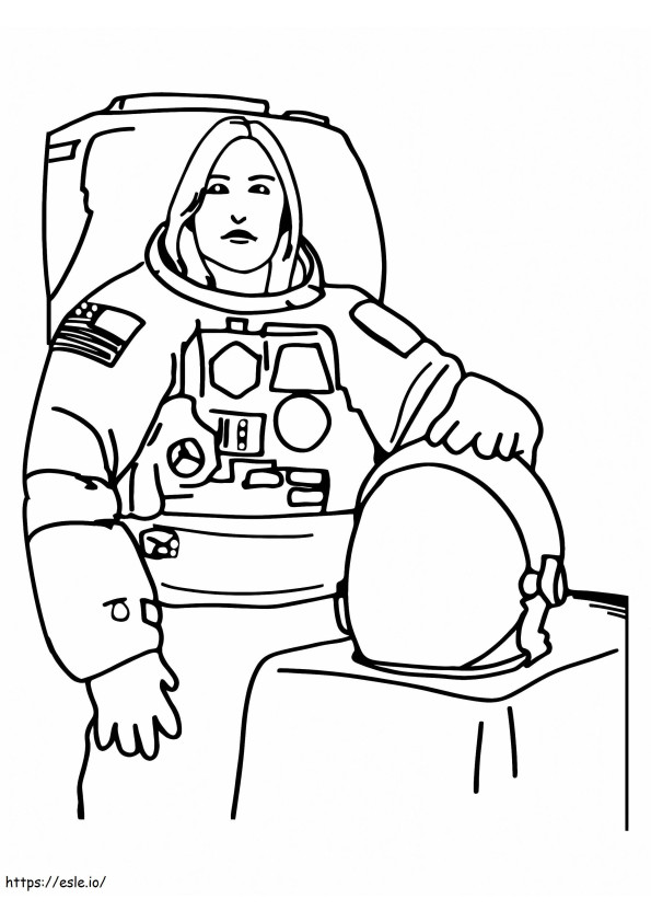 Coloriage Femme astronaute de la NASA à imprimer dessin