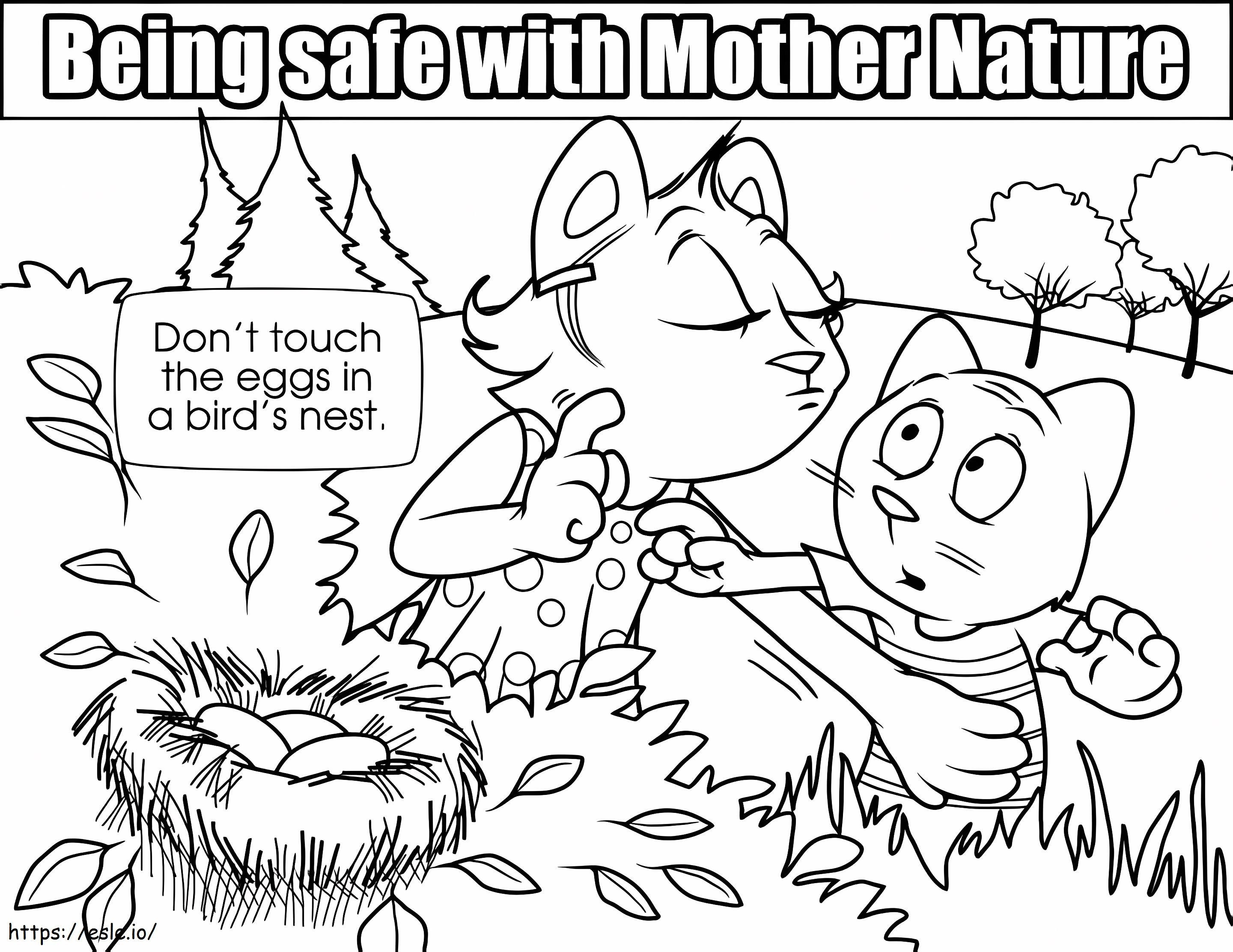 Bird Nest Safety coloring page