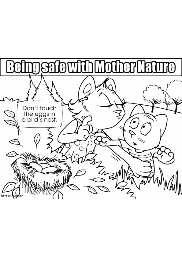 Bird Nest Safety coloring page