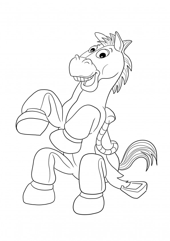 Free printable for coloring sheet of Bullseye from Toy Story for kids