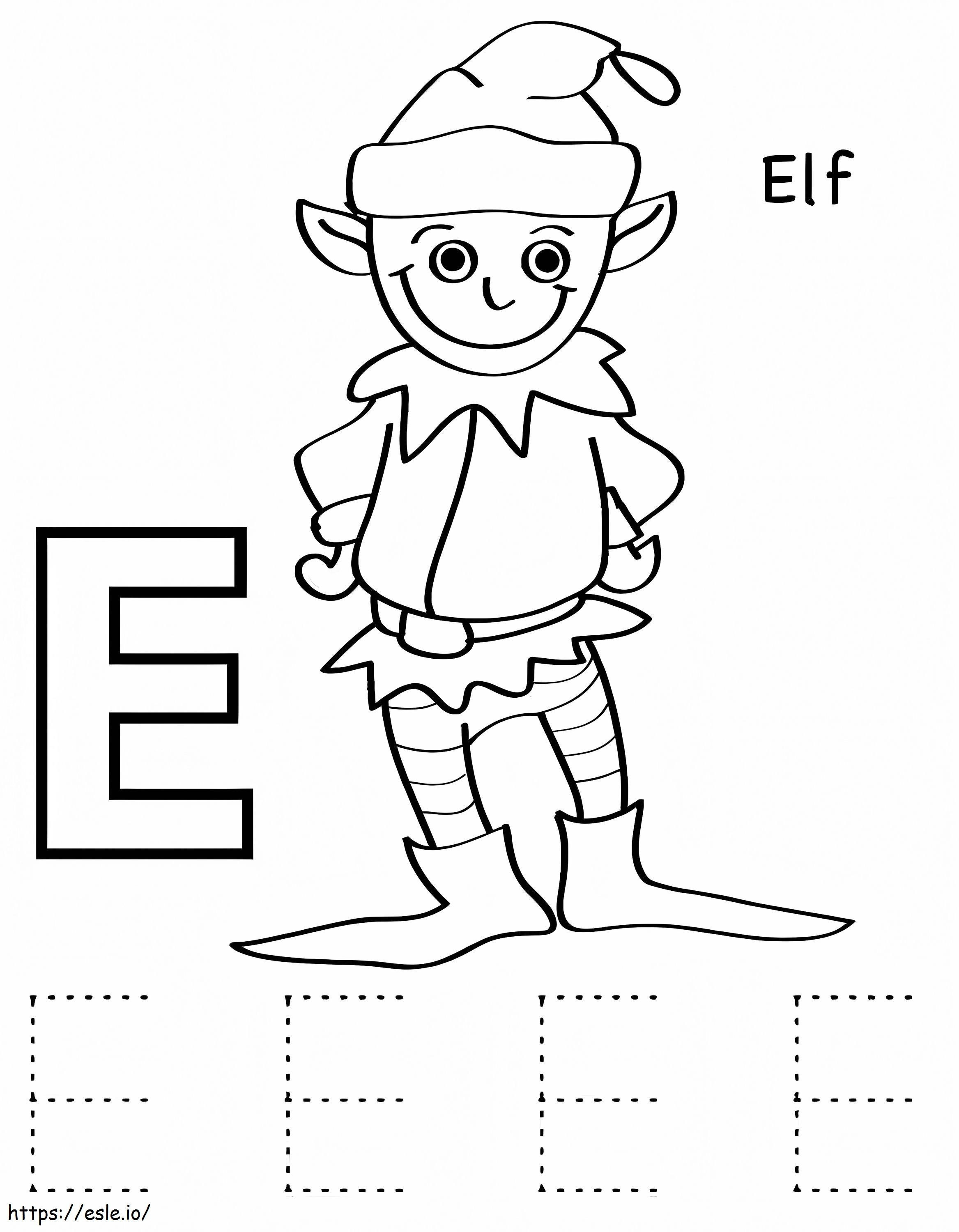 Elf Letter E kleurplaat kleurplaat