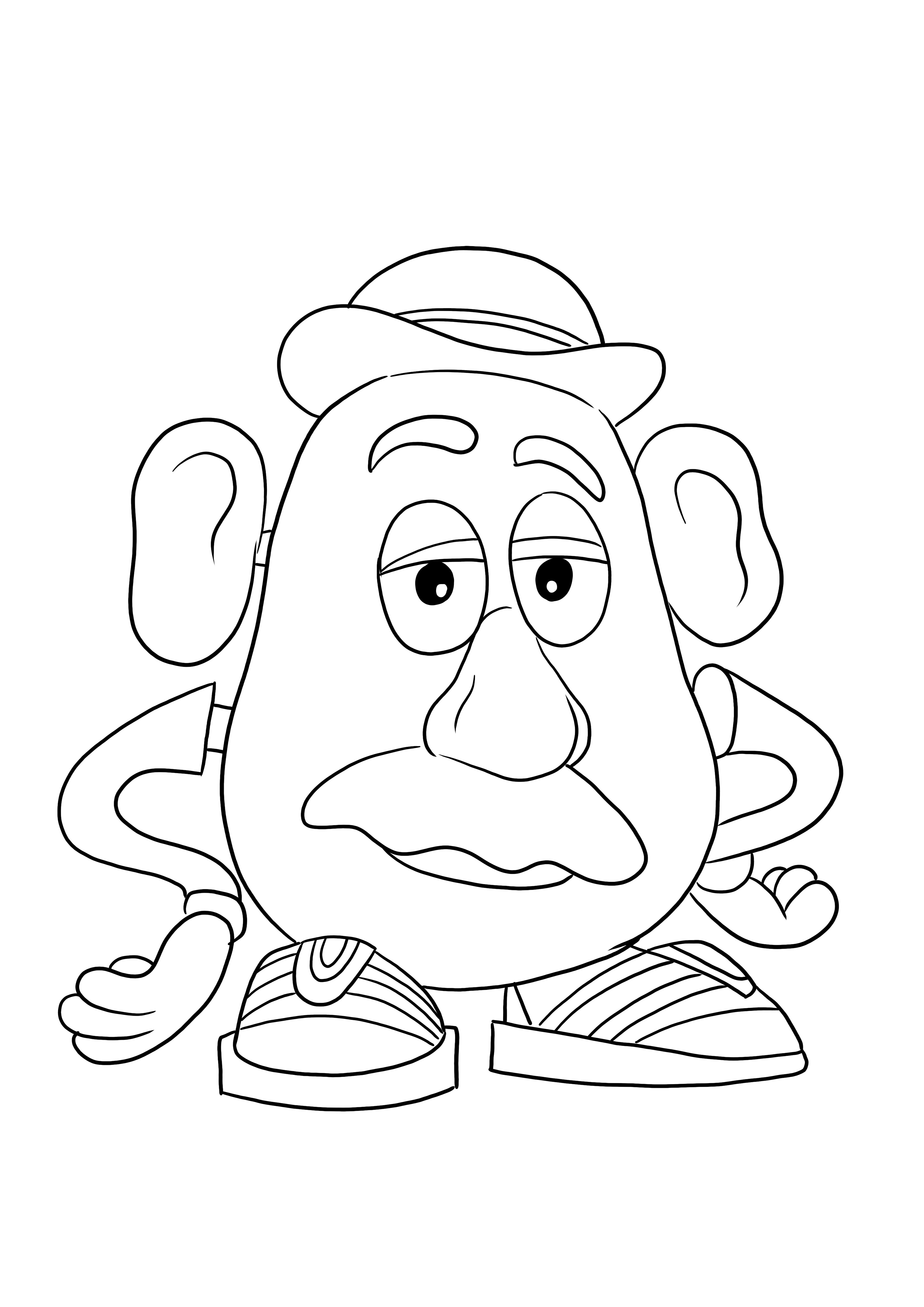 Mister Potato Head scarica gratuitamente l'immagine che i bambini possono colorare facilmente