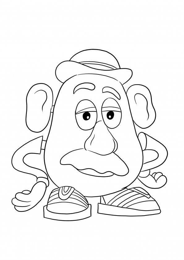 Mister Potato Head free to download image for kids to color easily