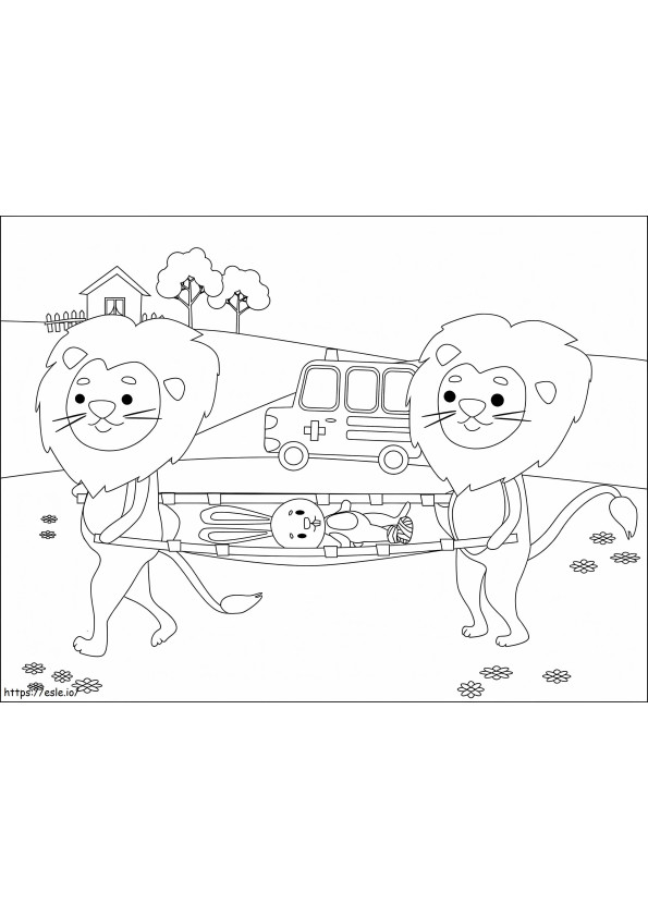 Doctor Lions coloring page