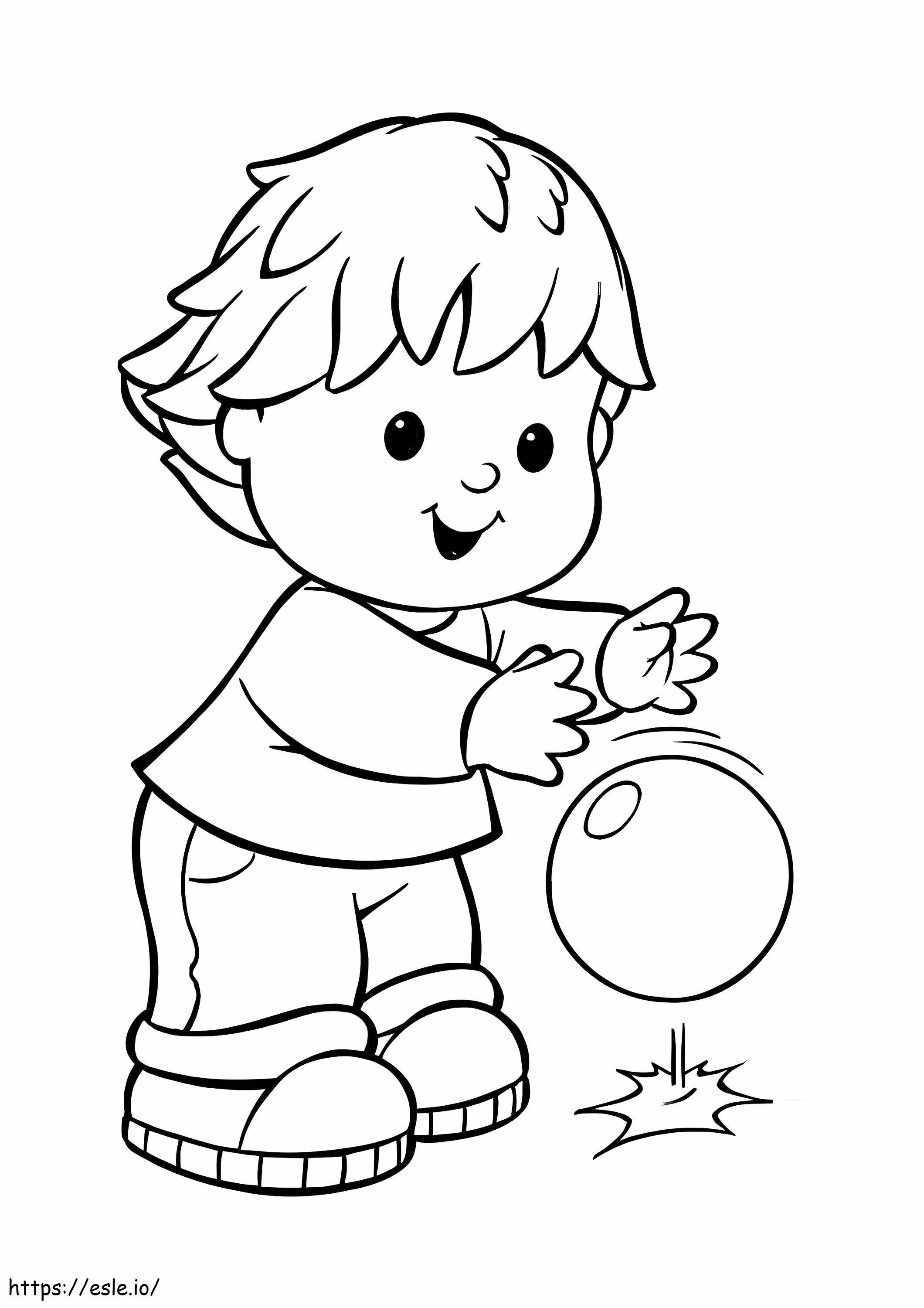 Boy Girl Play Football coloring page