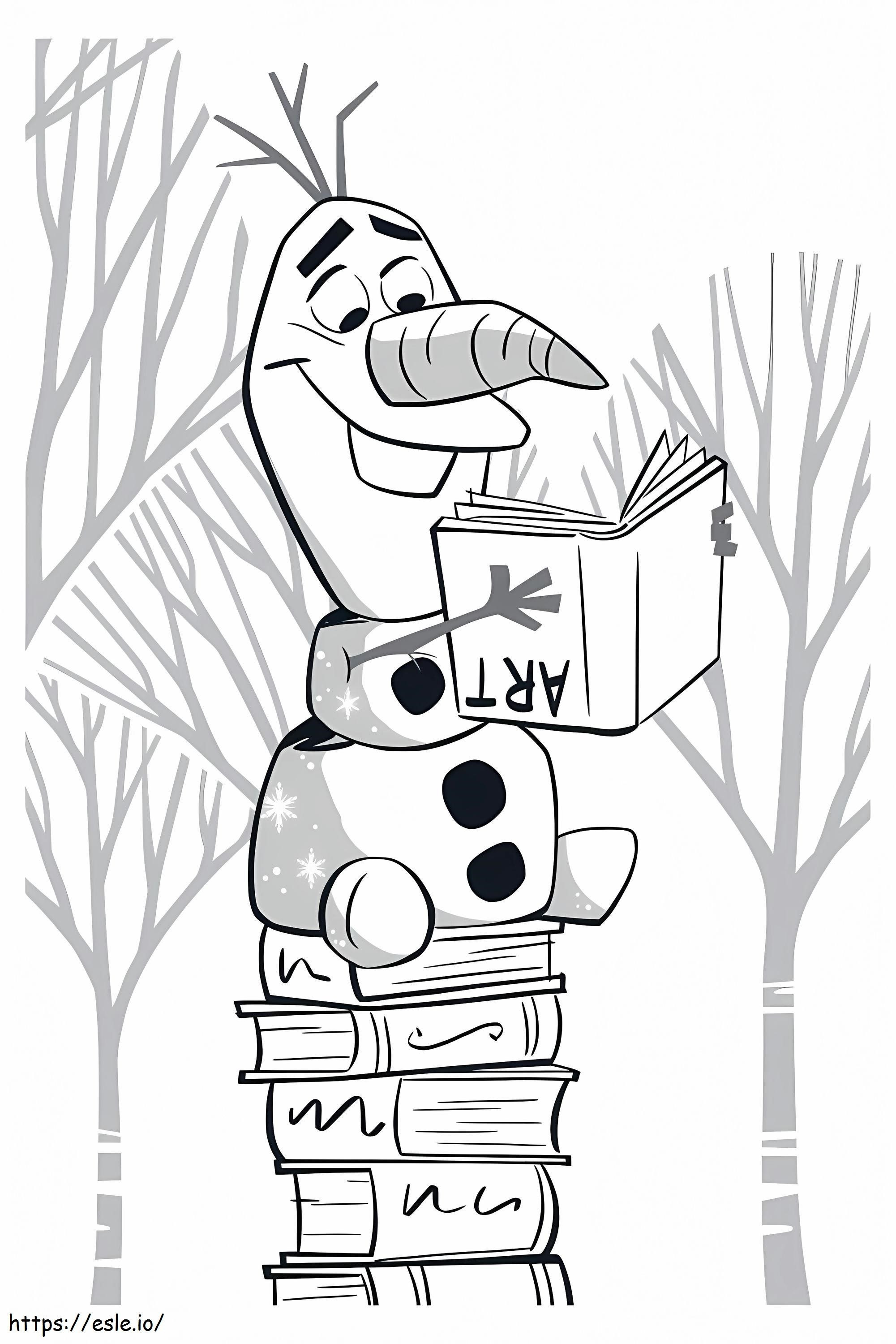 Olaf Reads A Book 683X1024 coloring page