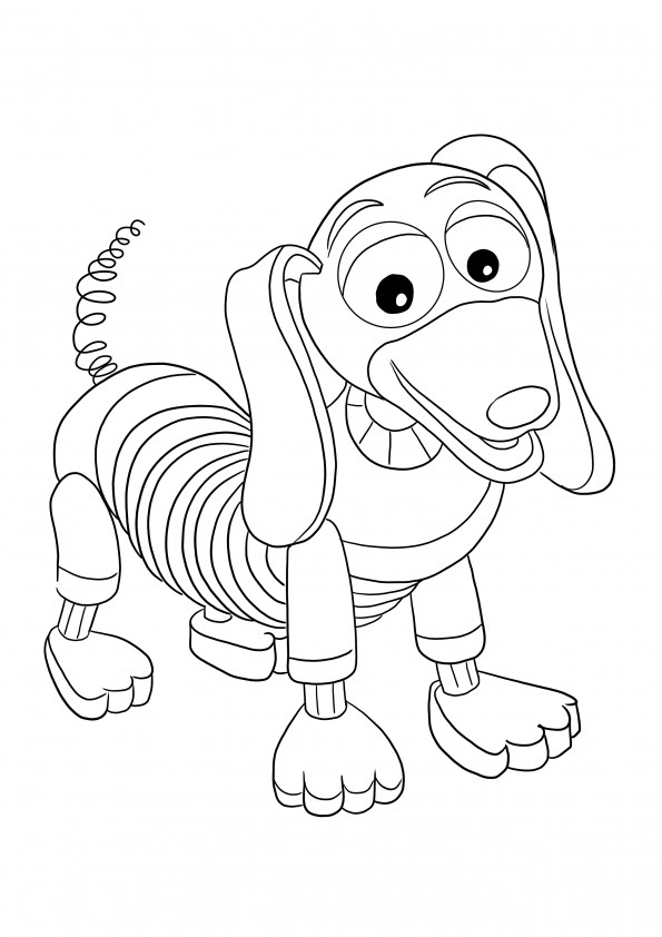 Slinky Dog pour une impression et une feuille de coloriage gratuites pour les enfants de tous âges