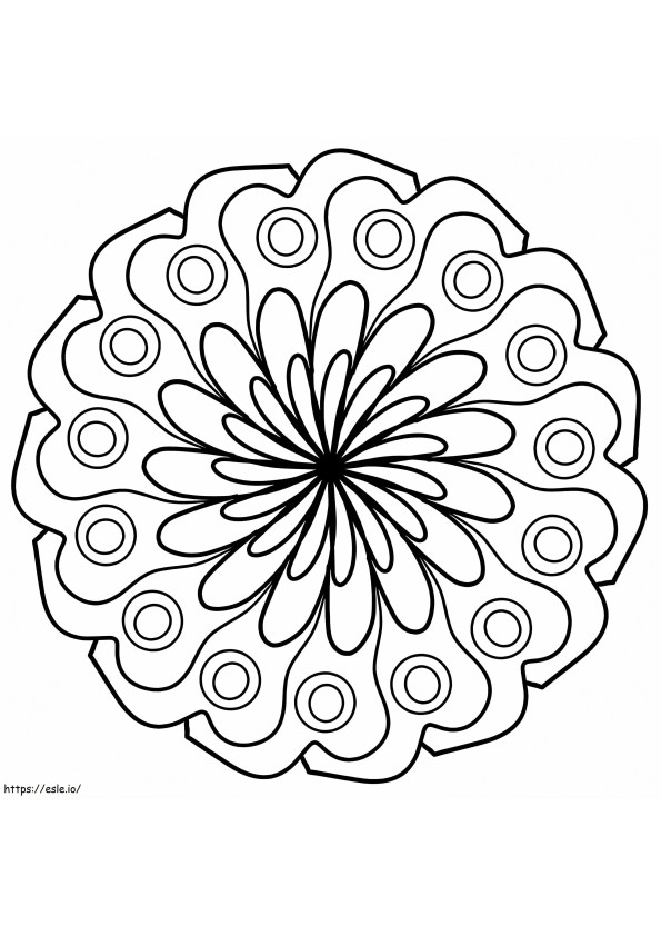 Eenvoudige bloemenmandala kleurplaat