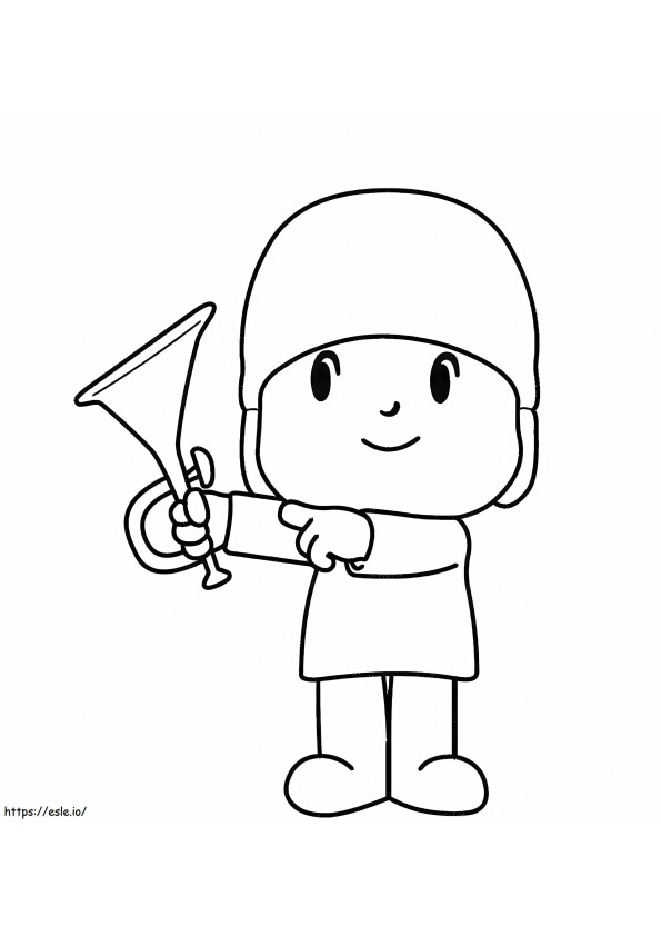Drawing Pocoyo With Trumpet coloring page