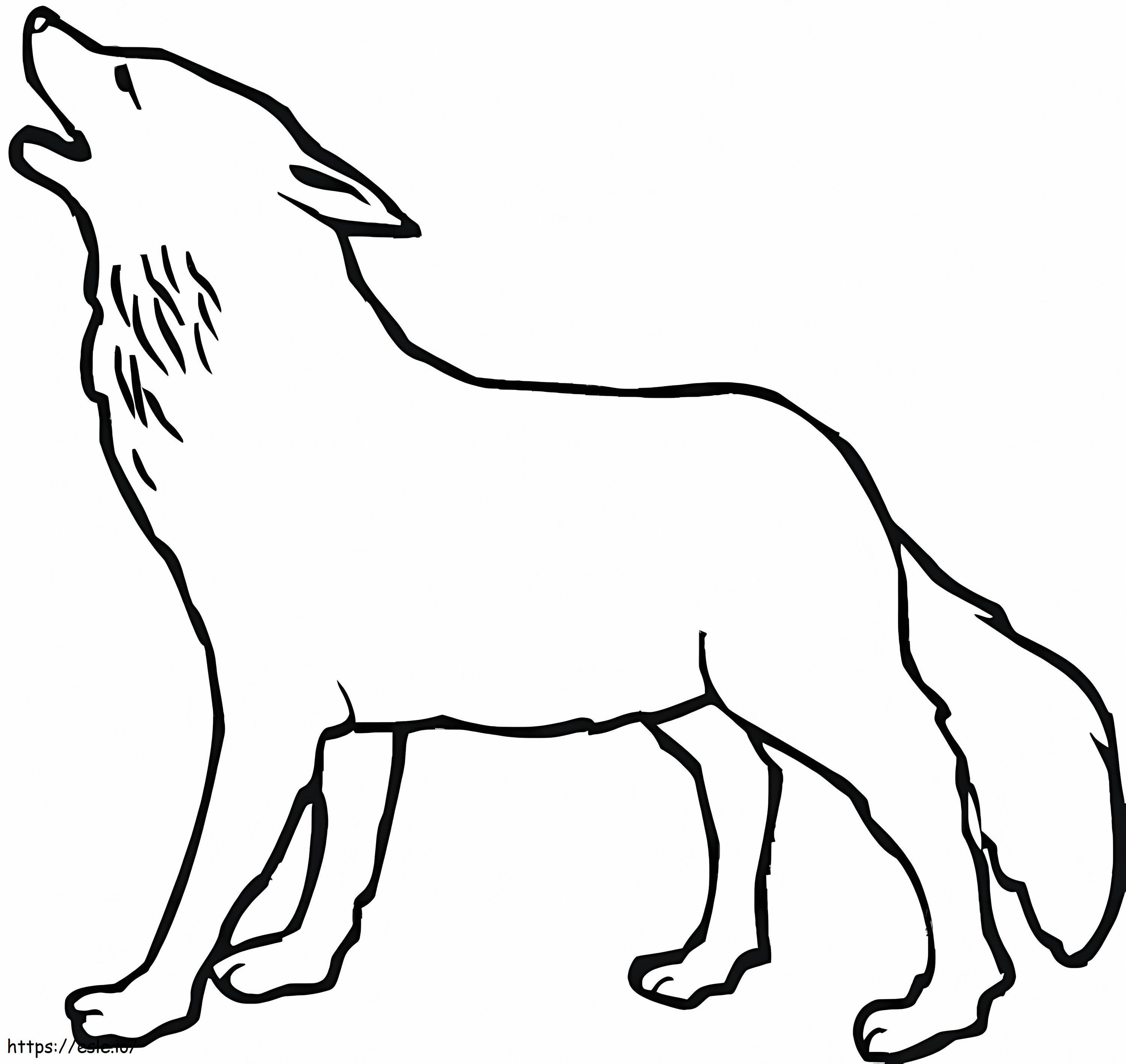 Easy Wolf coloring page