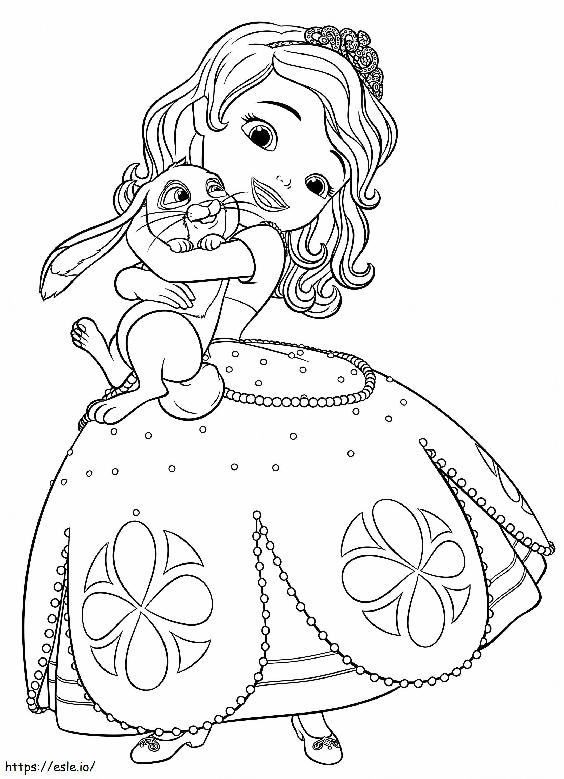 Princess Sofia With Clover coloring page