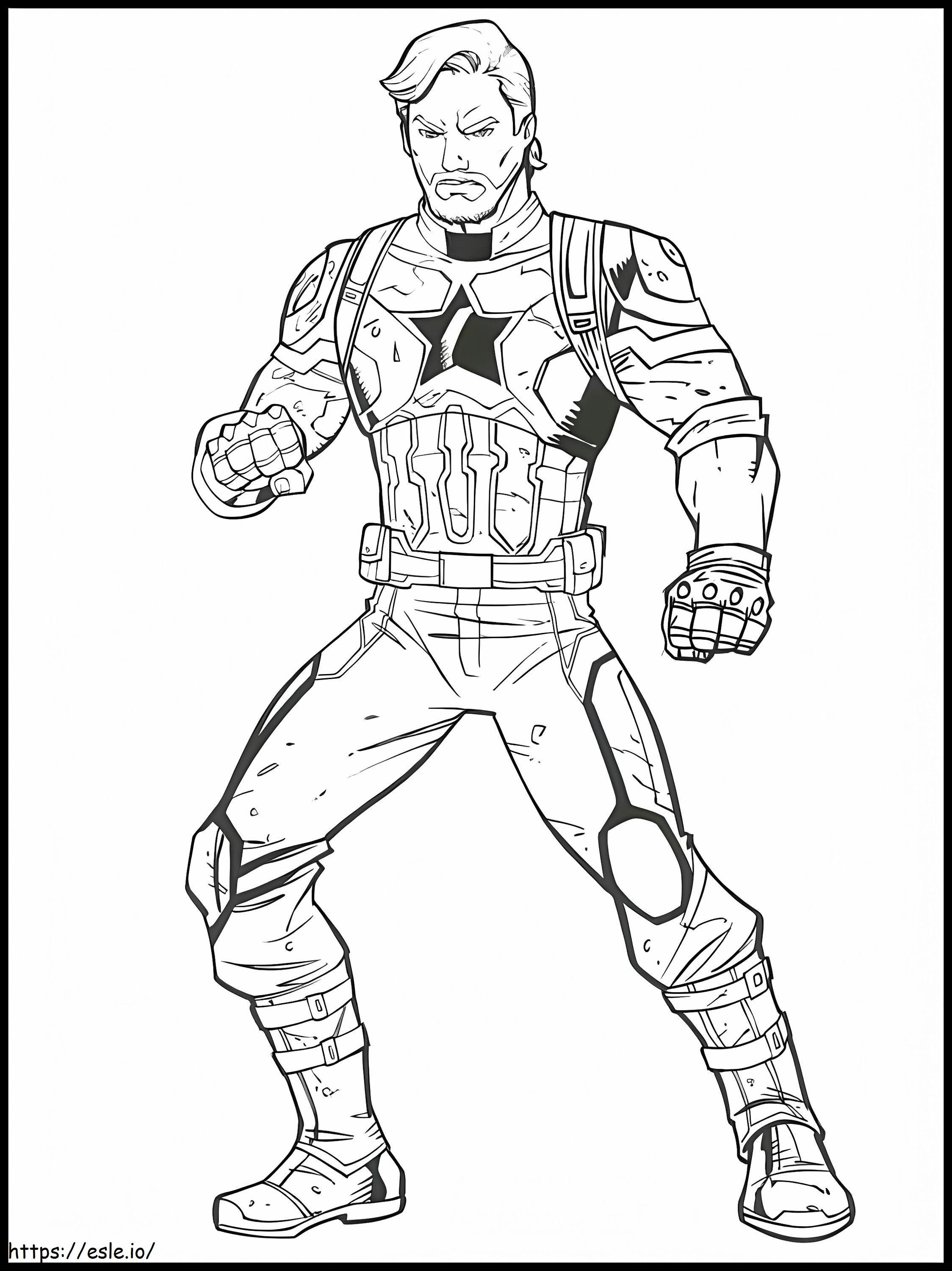 Avenger Endgame Capitán América por Chris Evans para colorear