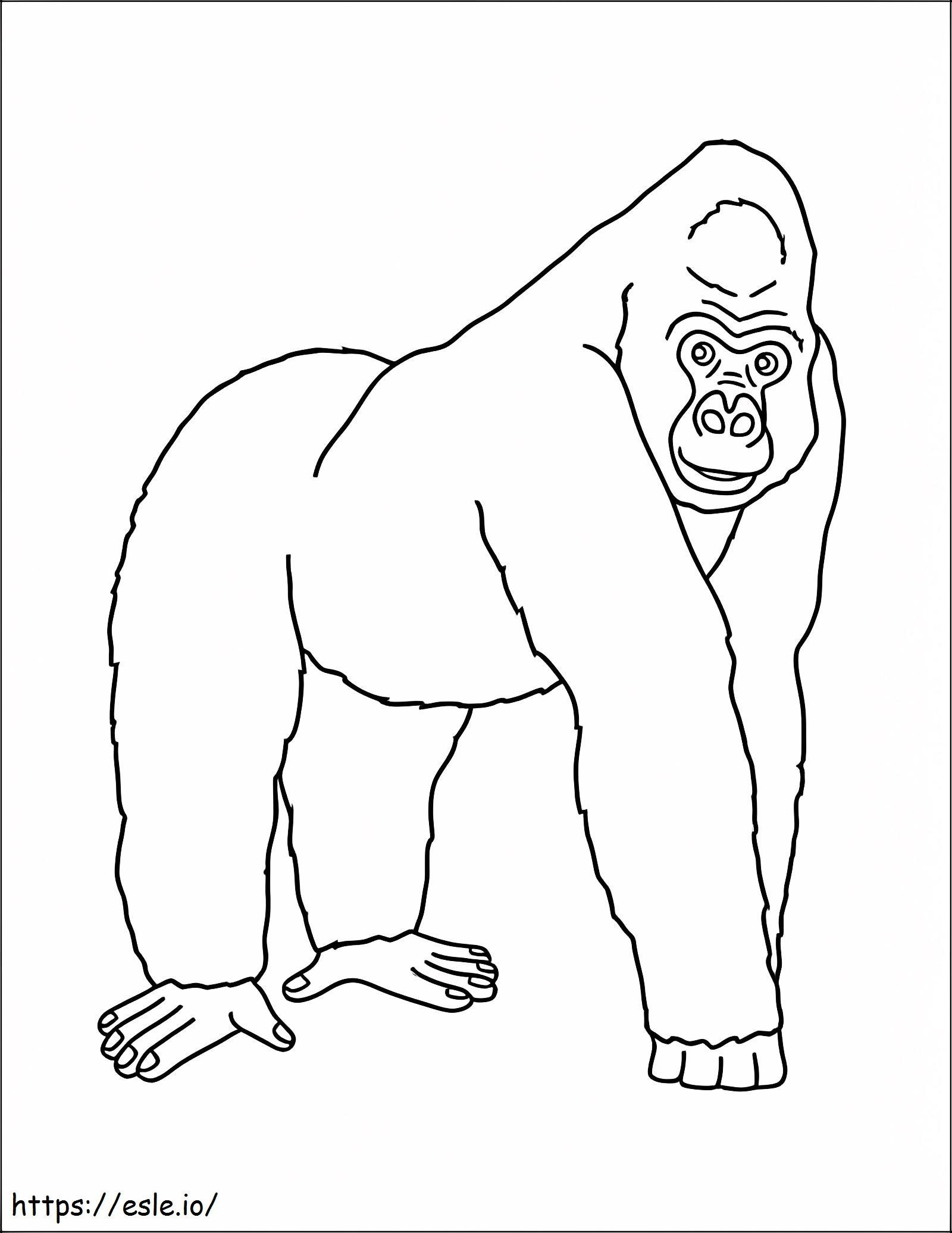 Gorila feliz para colorear