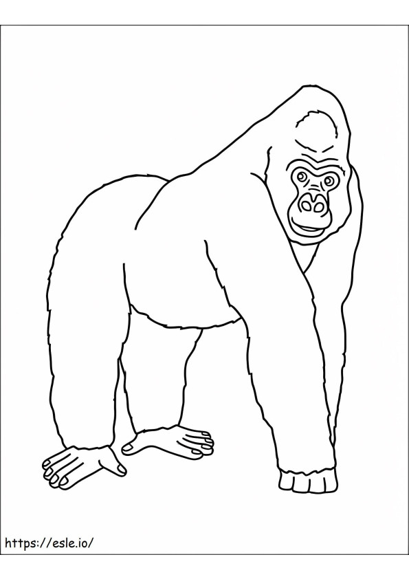 Coloriage Heureux gorille à imprimer dessin