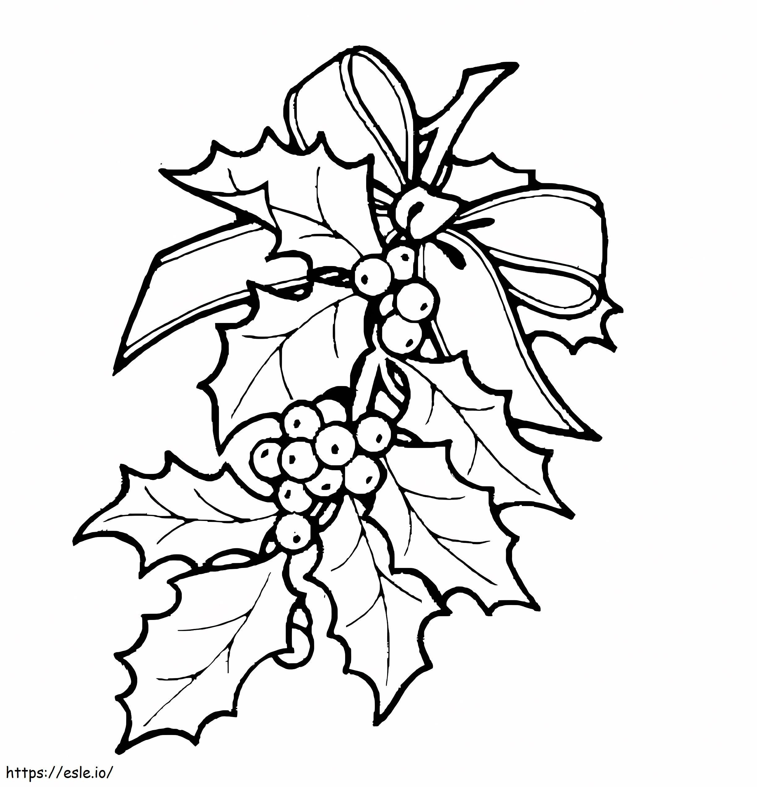 Christmas Holly Printable coloring page
