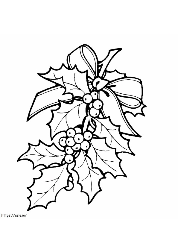 Christmas Holly Printable coloring page