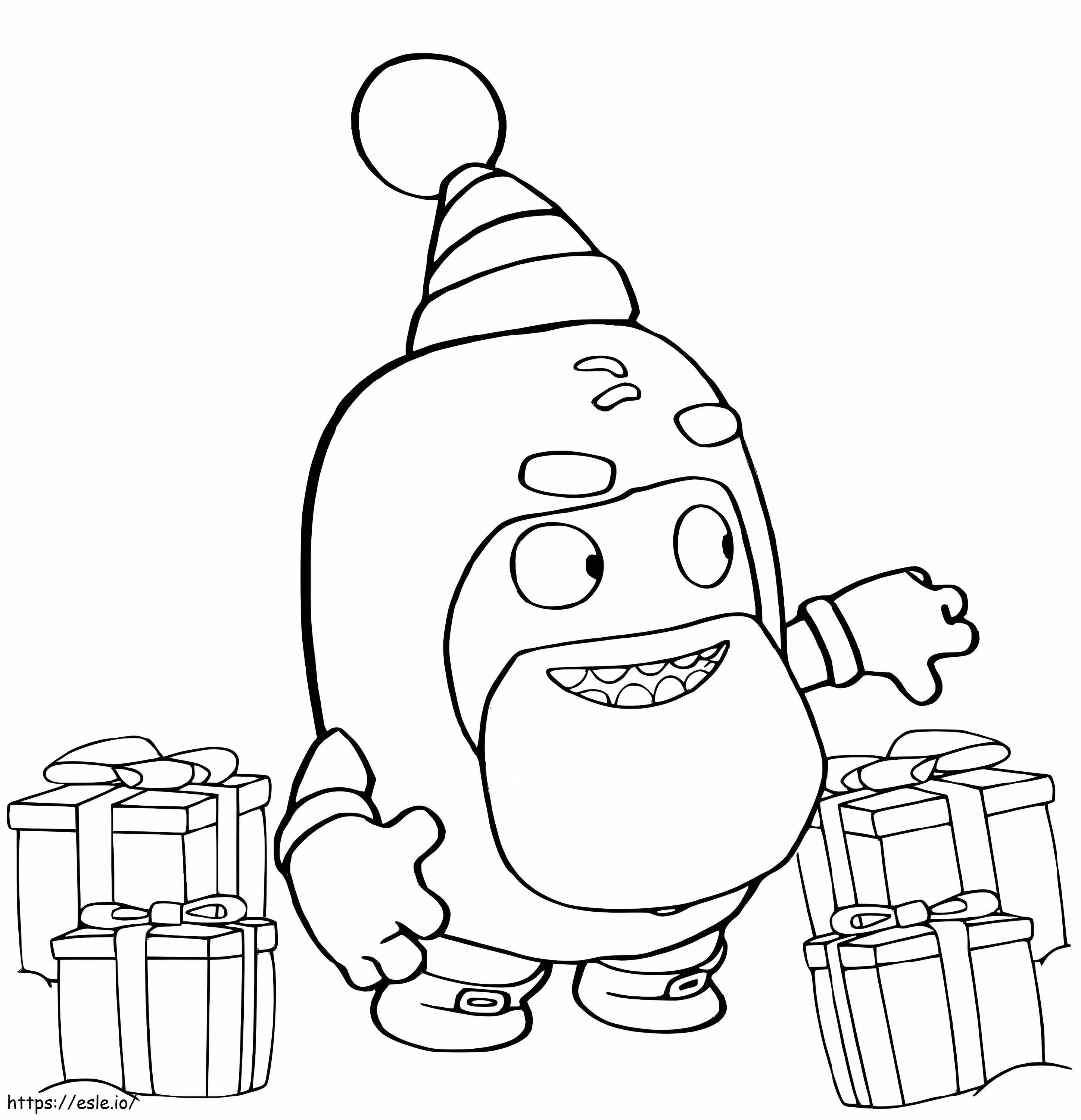 Oddbods Santa Claus With Gifts coloring page