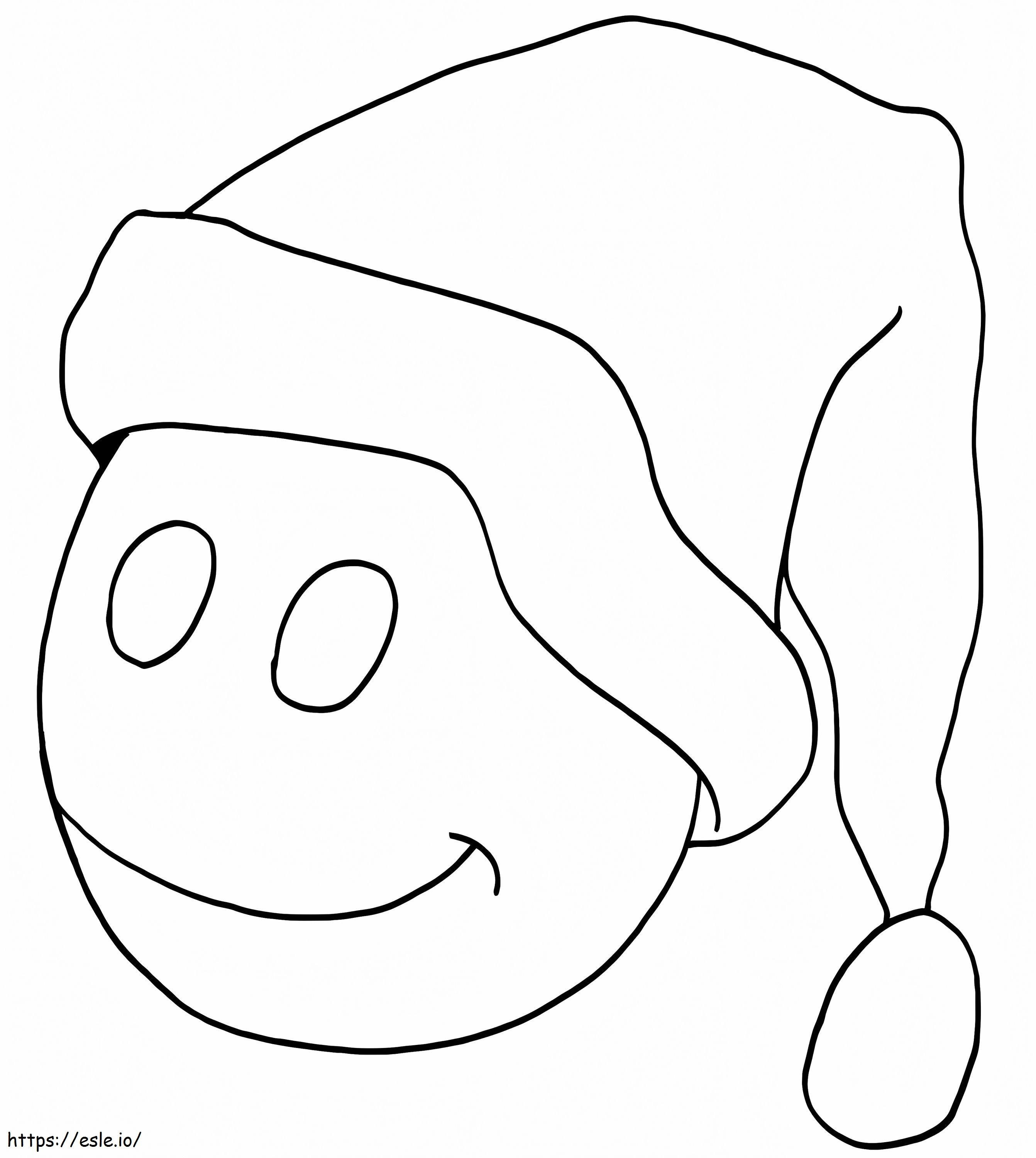 Coloriage Emoji avec bonnet de Noel à imprimer dessin
