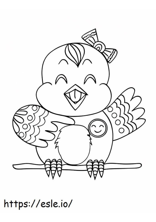 Coloriage Oiseau canari drôle à imprimer dessin
