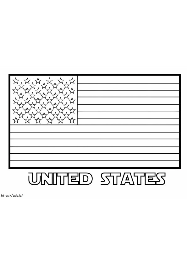 Druk de vlag van de Verenigde Staten af kleurplaat