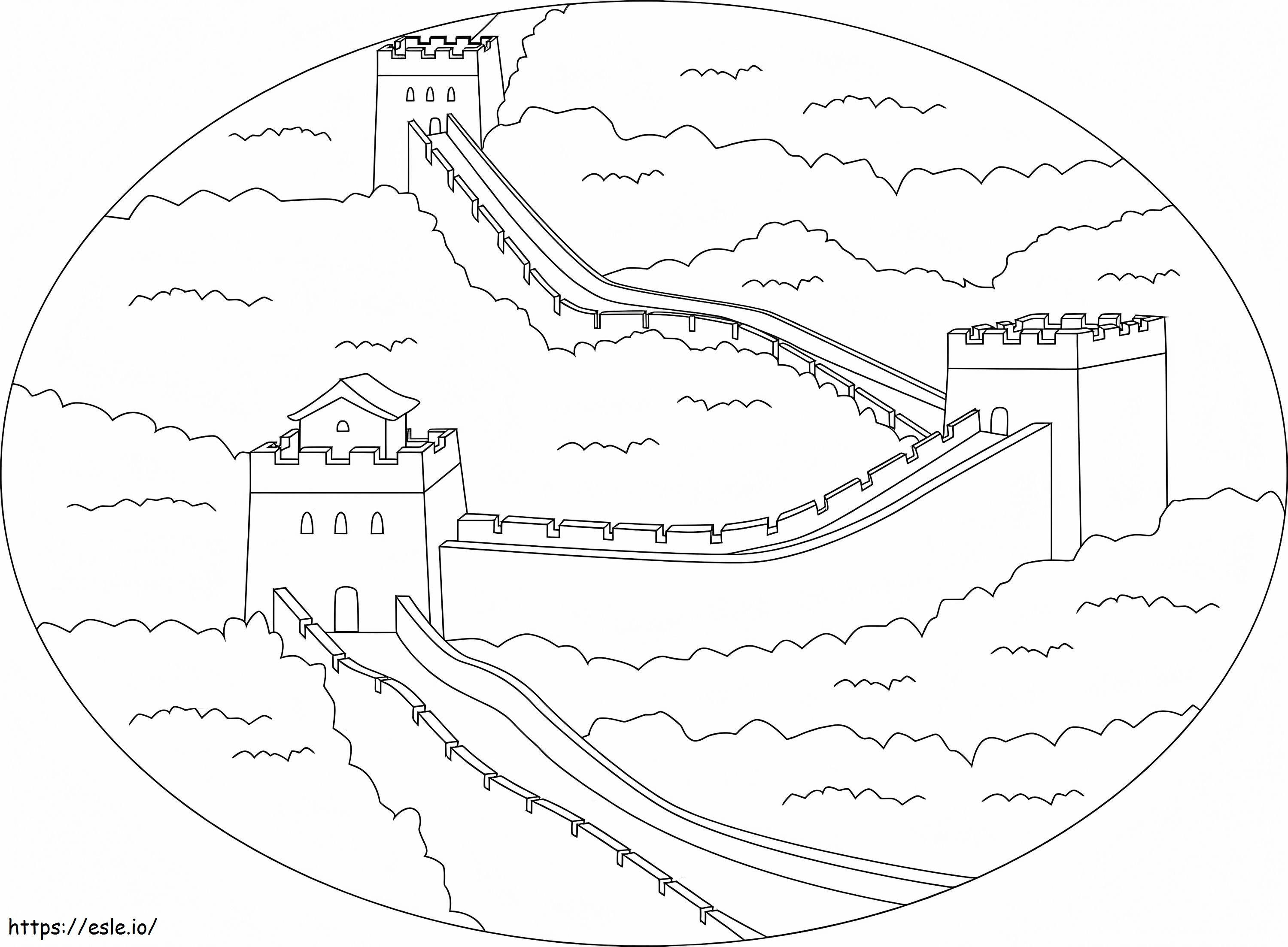Tembok besar Cina Gambar Mewarnai