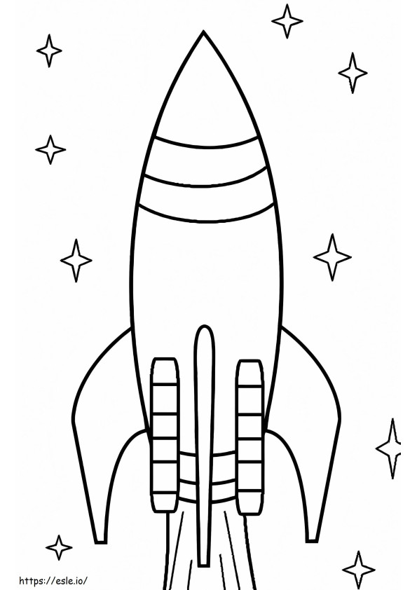 Coloriage Fusée 3 à imprimer dessin