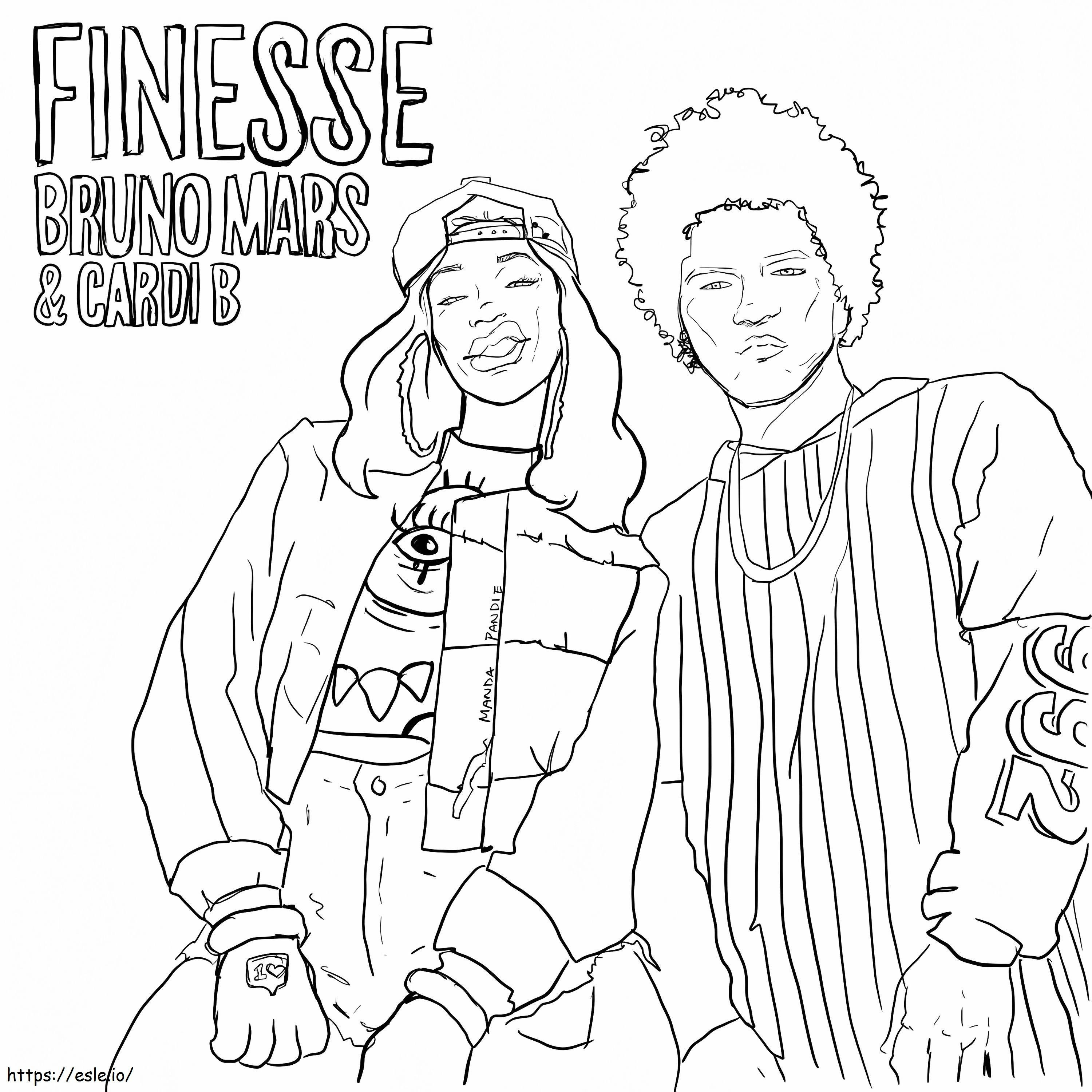 Cardi B And Bruno Mars coloring page