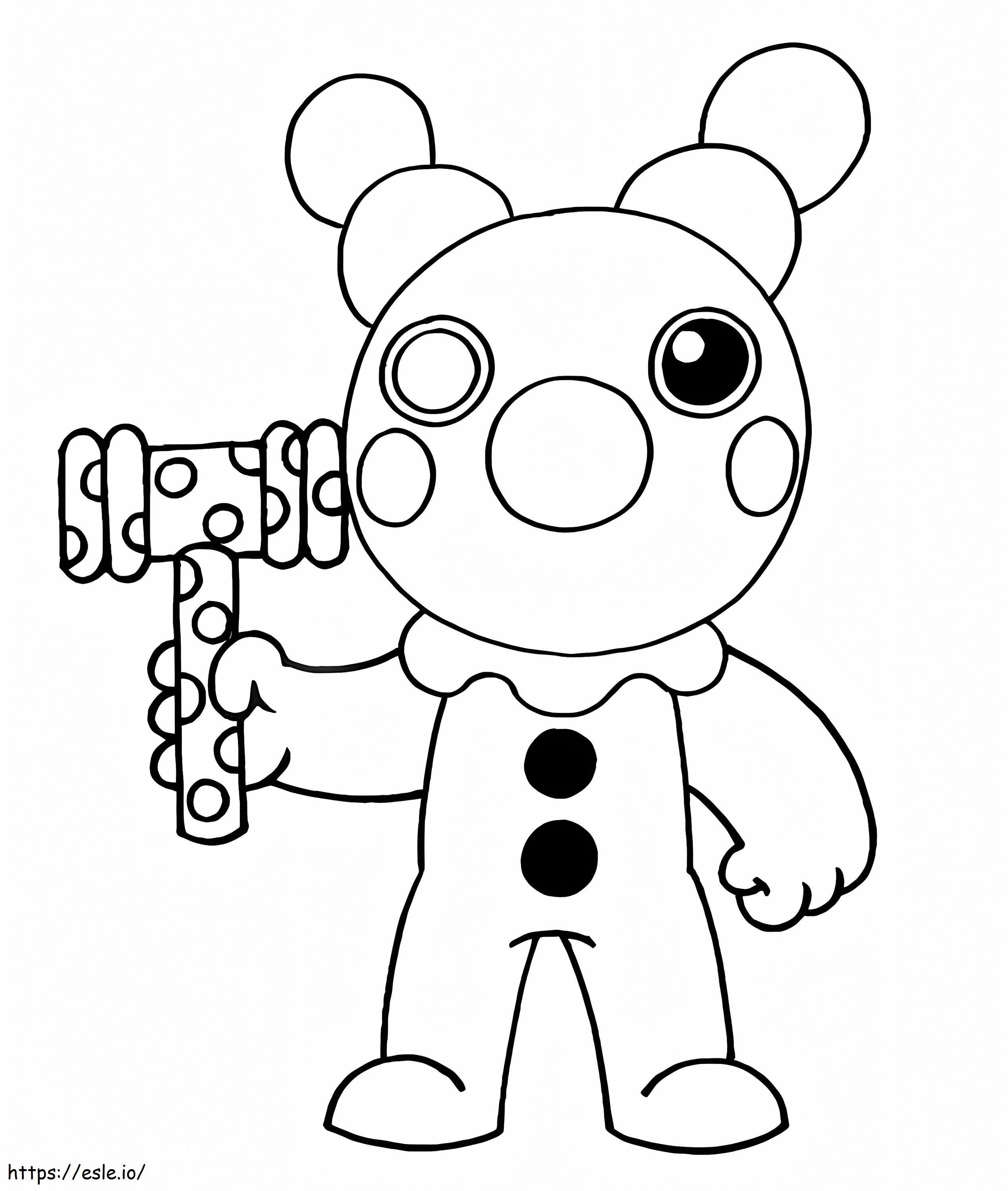Clowny Piggy Roblox coloring page