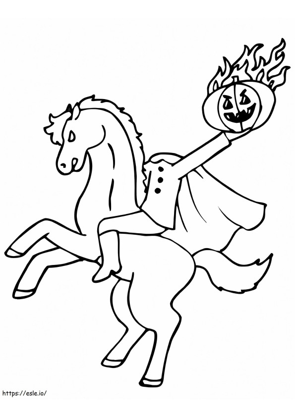 Headless Horseman Halloween coloring page