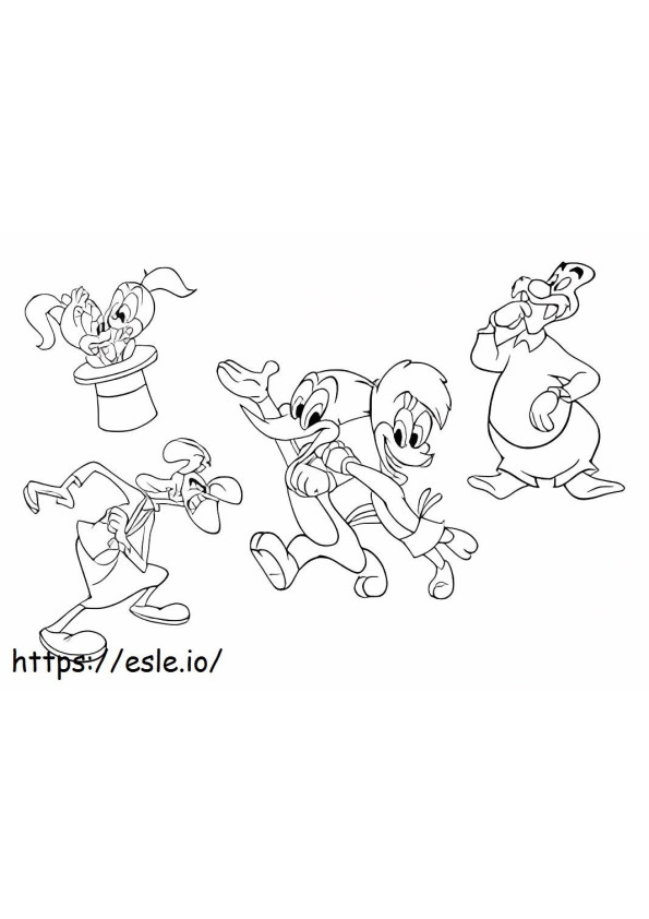 Woody Woodpecker All Characters coloring page