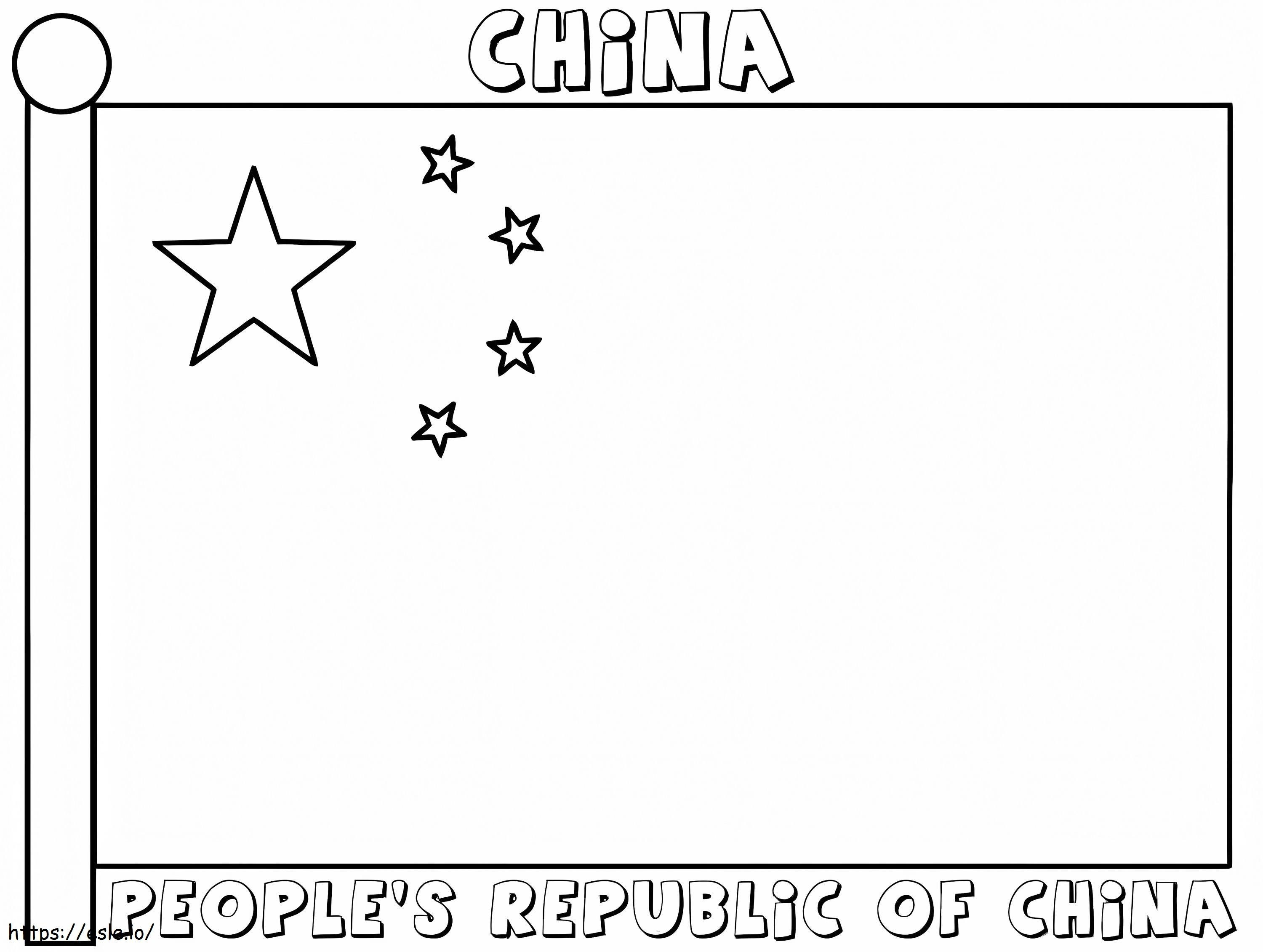 Coloriage drapeau Chine à imprimer dessin