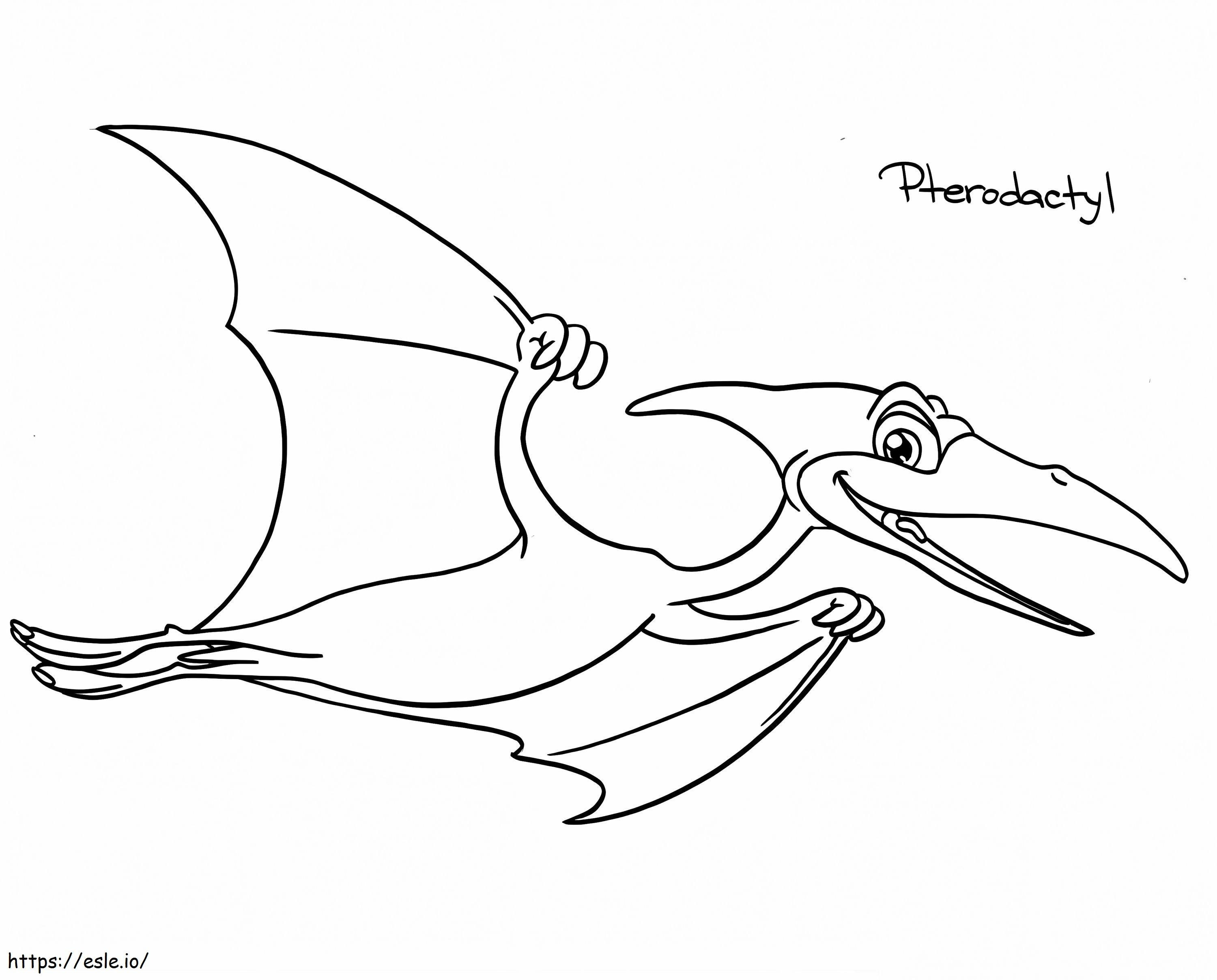 Coloriage Ptérodactyle souriant à imprimer dessin