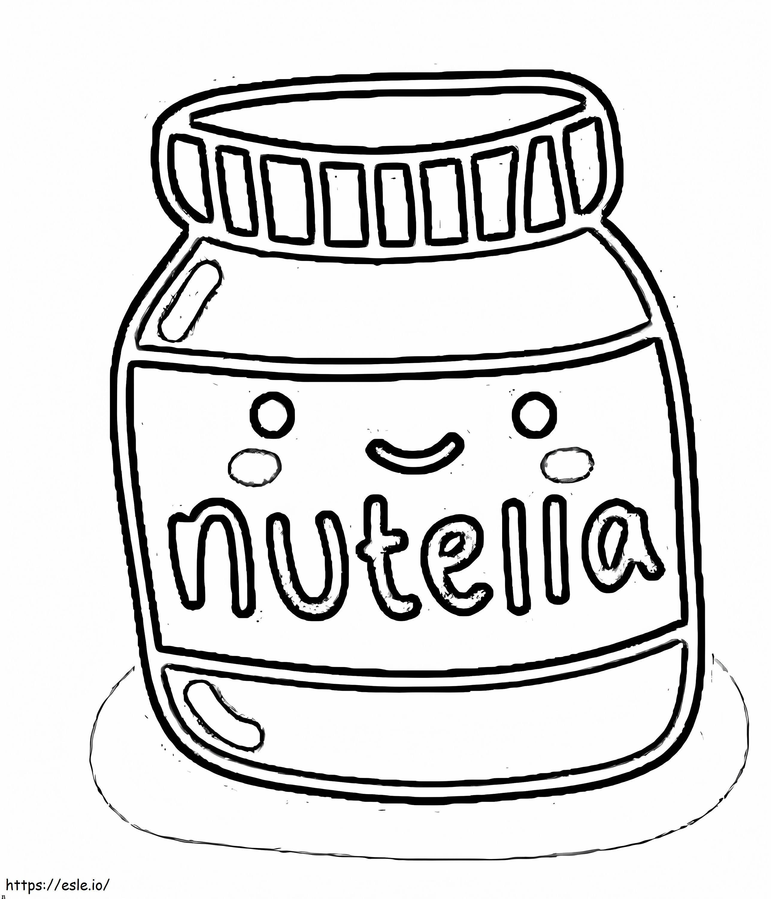 Coloriage Kawaii Nutella 10 à imprimer dessin
