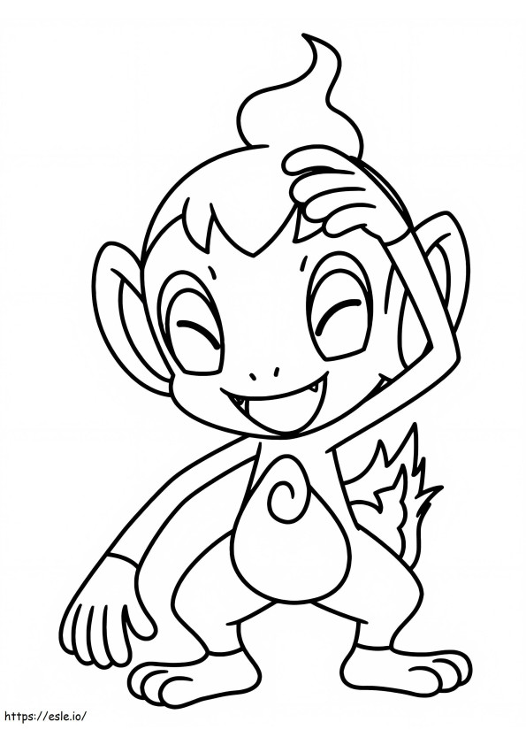 Print Chimchar coloring page