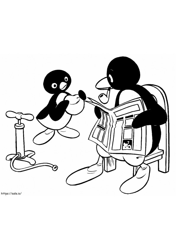 Pingu und Vater ausmalbilder