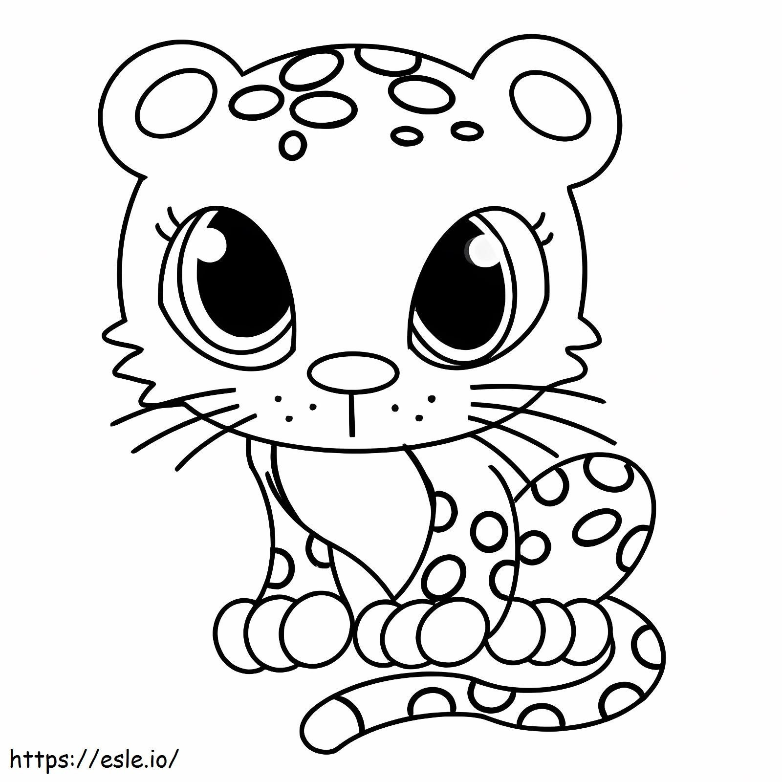 Söpö vauvaleopardi värityskuva
