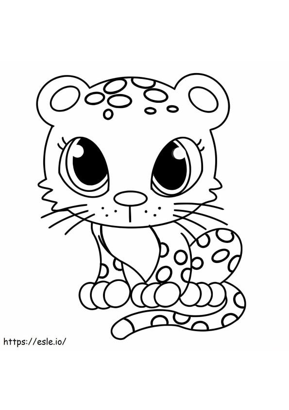 Lindo bebé leopardo para colorear