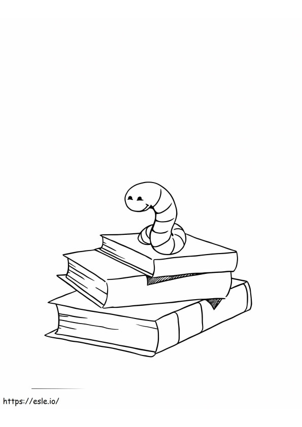 Worm In Book coloring page
