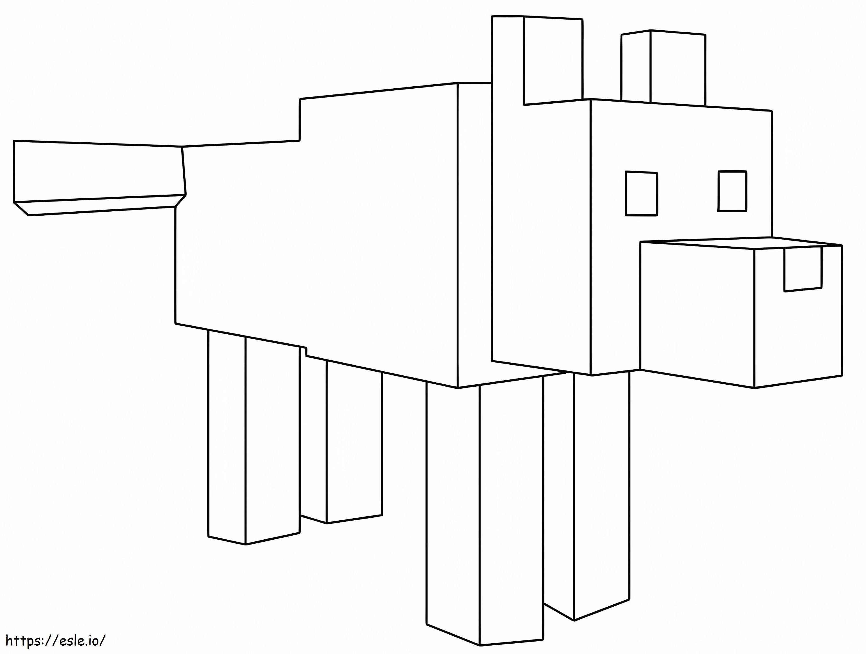 Loup Minecraft Gambar Mewarnai