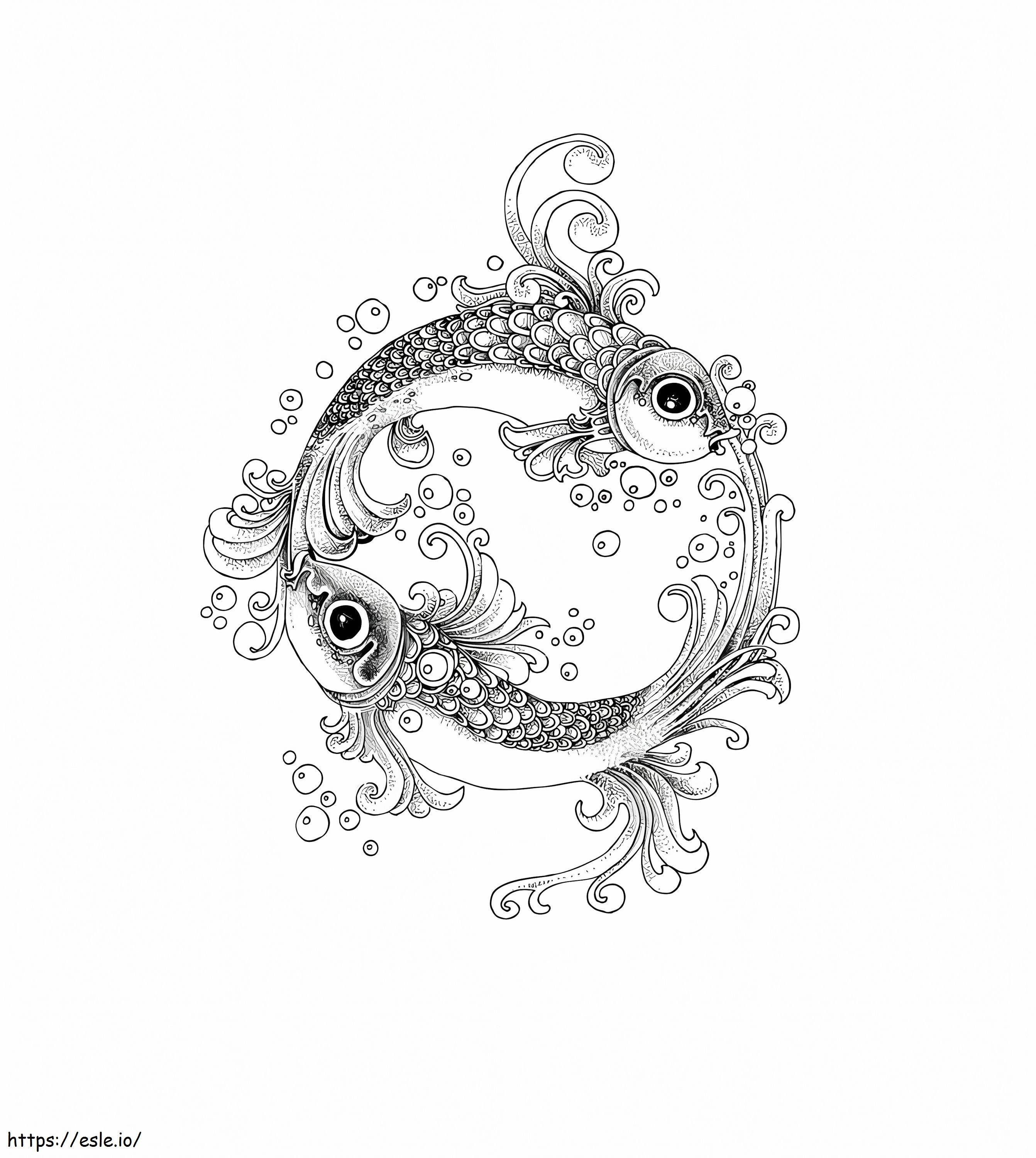 Pisces Symbol For Adult coloring page