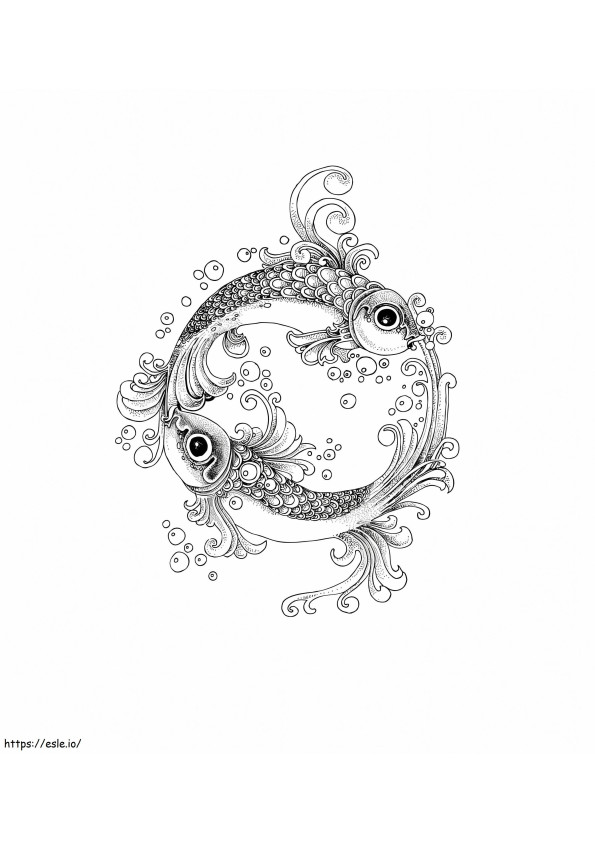 Pisces Symbol For Adult coloring page