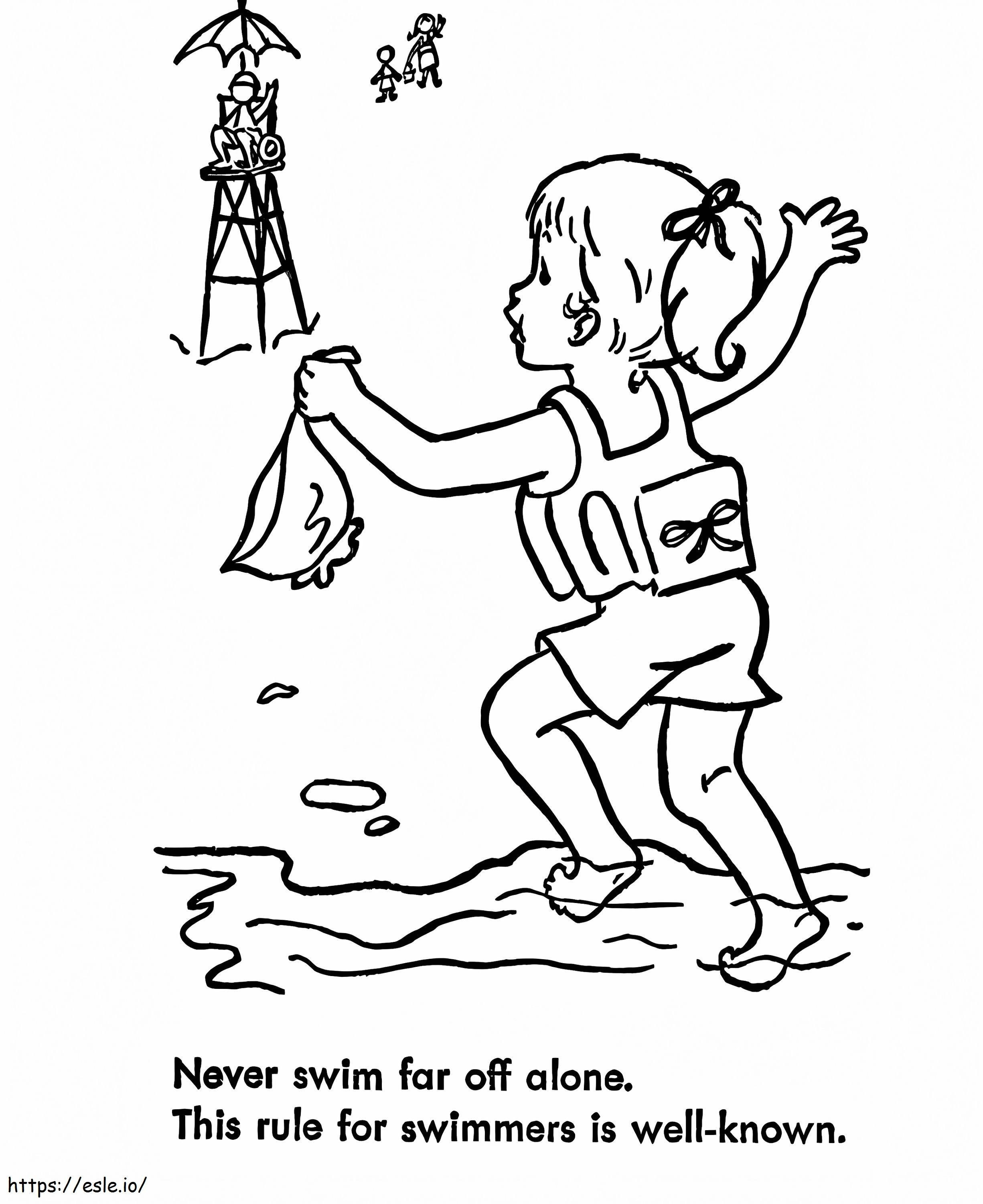 Swimming Safety coloring page