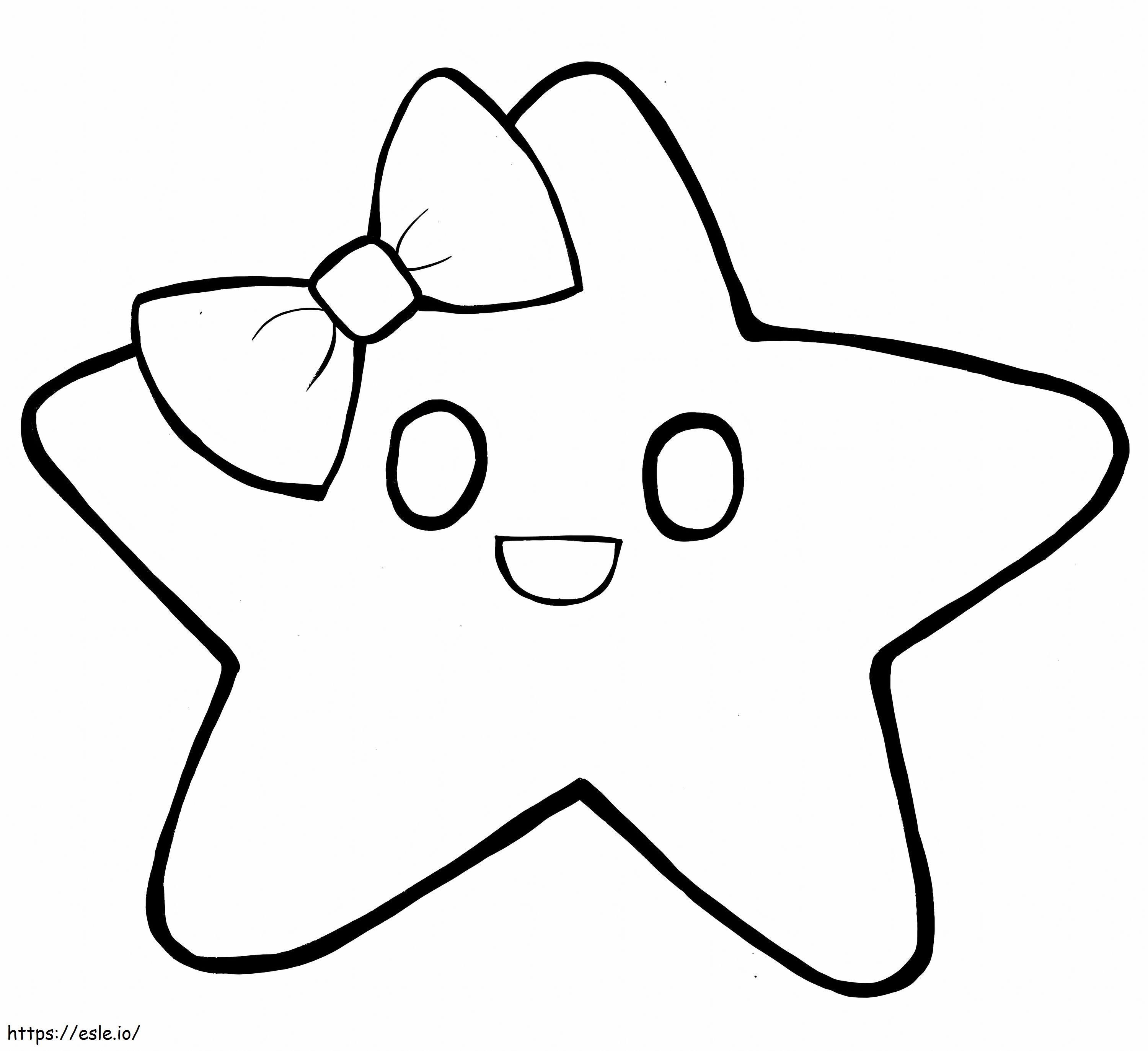 Star With Bow Scaled coloring page