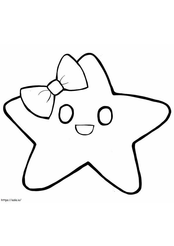 Estrella Con Lazo A Escala para colorear